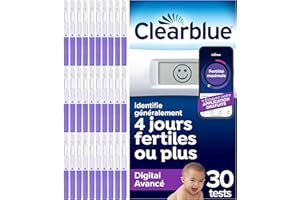 Clearblue Test Ovulation Digital Avancé, 1 Appareil Digital Et 30 Tests, Le Seul Test Permettant De Suivre Deux Hormones De Fertilité, Maximise vos Chances de Concevoir Naturellement