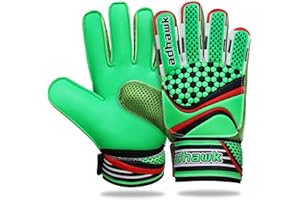 Adhawk Goalkeeper Gloves for Kids & Adult, Football Training Goalie Gloves, Non-Slip Palm Material with Extra Foam Padding, Double Layer Wrist Protection