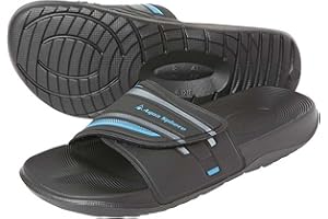AQUASPHERE Aqua Sphere Domino - Chanclas Unisex, Color Negro/Azul Real, Talla 40, Unisex, Domino, Negro y Azul Real