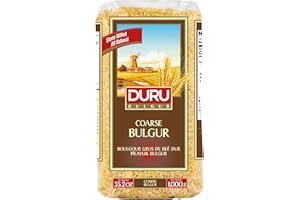 ‎DURU Duru Coarse Bulgur, 1000g, Weizenbeeren, 100% natürlich und zertifiziert, Hohe Ballaststoffe und Eiweiß, Nicht gentechnisch verändert, Ideal für vegane Rezepte, Besser als Reis