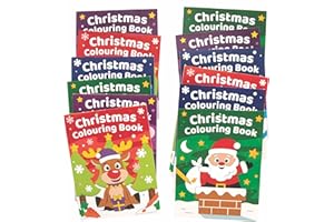 Baker Ross FC173 Mini Livres de Coloriage de Noël pour Enfants - Lot de 12, Cadeaux, Loisirs Créatifs, Papier