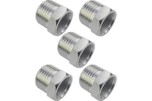 AERZETIX - Juego de 5 Reductores para manguera de aire comprimido 3/8'' macho a 1/4'' hembra - adaptador/racor/conector para tubo de compresor - C47786