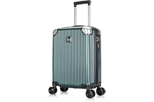 ATX LUGGAGE EST. 1991 ATX Luggage 55x36x20cm Cabin Suitcase Super Lightweight Small Suitcase Approved for 100+ Airlines Including EasyJet, Ryanair, British Airways & Virgin Atlantic (Emrald Green, 21Inches, 33Liter)