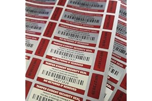 ICEBLUEUK Tamper Proof No Return Security Labels with Unique Barcodes and Serial Numbers (112)