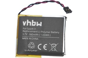 vhbw Batterie Compatible avec Tomtom Runner 1, 2, 3 smartwatch Montre connectée Bracelet Fitness (280mAh, 3,7V, Li-polymère)