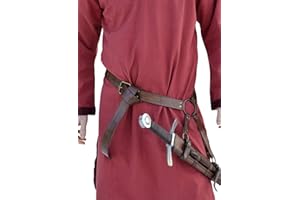 Battle-Merchant Ceinture médiévale en cuir pour épée - Avec ceinture - Différentes versions