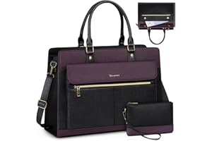 RAINSMORE Borsa Università e Lavoro Donna in Pelle PU Grande Porta PC 15.6 Pollici Impermeabile a Spalla Tracolla