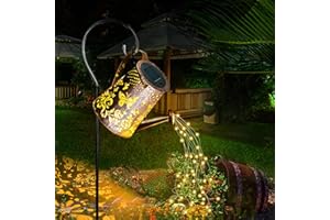 Ceboic Łańcuch świetlny z konewką, dekoracja ogrodowa, oświetlenie ogrodowe, lampy solarne do użytku na zewnątrz, odporne na warunki atmosferyczne, lampa artystyczna, prysznic Star latarnia solarna na