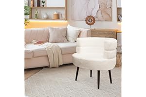 Alivio Sherpa Chair, Sherpa Sofa Chair for Living Room Bedroom Dining Room Makeup Office Reception Cafe Bar (White)
