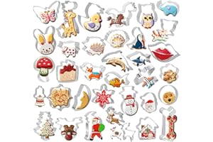 Lot de 35 Emporte Pieces, Gyvazla Emporte Piece en Acier Inoxydable, Emporte Piece Biscuit, Moule à Biscuit, Emporte Piece Patisserie, pour Décoration Biscuit Gateau Cookies Patisserie