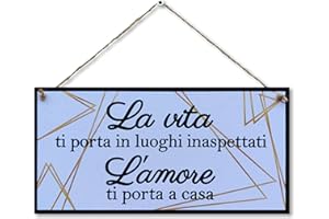 CARISPIBET La vita ti porta |segni decorativi sull'amore segni di benvenuto decorazioni per la casa di ispirazione decorazioni interne 15 x 30 cm