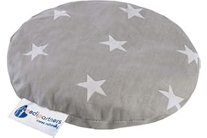 Medi Partners Cherry Stone Cushion Heat Pillow for Babies 180g Round 15cm Eco Natural 100% Cotton Heat and Cold Therapy Massage Therapy (Stars)