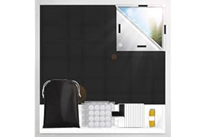 VONXITE 100% Blackout Blind, No Drill Portable Blackout Blinds Curtain for Window, Blackout Blinds Stick on with Velcro Strips 300x145cm Cut to Any Size Shape, Temporary Blackout Blindsfor Home Bedroom Travel