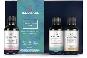 Naissance Coffret Cadeau Huile de Massage Relaxante BIO The Recovery Box Kit - Set 3 x 50ml Huiles Chauffante Naturel - Apaisante Soins Musculaire - Femme et Homme Aromathérapie Bien Être Original