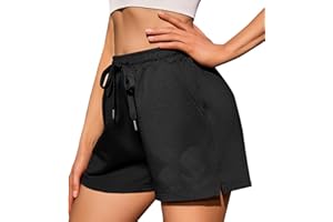 Jezonga Pantalones Cortos Deportivos para Mujer Shorts Fitness Mujer Pantalones Deporte Mujer Verano Cintura Alta con Bolsillos Ciclismo Entrenamiento Jogging Yoga