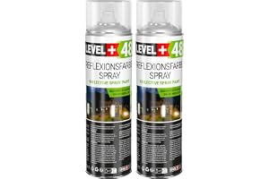 Nivå +48 reflekterande spray 2 x 500 ml | Lysande i mörkret och i infraröd sprayfärg, mycket synlig – säkerhet – sport – traf