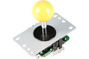 EG STARTS Arcade Bâton Manette Joystick Classique Concurrence Bâton 4-8 Voies Réglables (Mad Catz SF4 Tournoi Joystick Compatible) Jamma Mame Machine jeux Parties (Jaune)