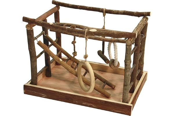 Kerbl 2208384 Espace de Jeu en Bois pour Oiseau 35 x 25 x 25 cm