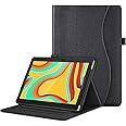 CASEBOT Case for VANKYO MatrixPad S30 10 inch Tablet - [Hands Free] Multiple Angle Viewing Folio Smart Stand Cover with Pocket, Pencil Holder for MatrixPad S30 10.1" Android Tablet, Black