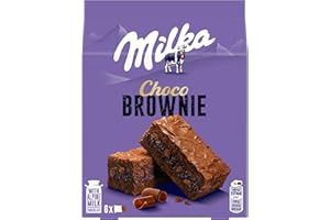 Milka Choco Brownie Bizcocho de Chocolate con Leche de los Alpes y Trozos de Chocolate con Leche, 150g