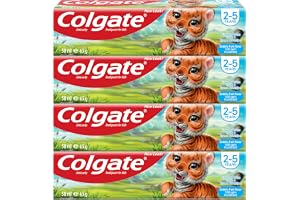 Colgate Toothpaste Kids Bubble Fruit, Fluoride Toothpaste, 2-5 years, 4x50ml, 4 Pack