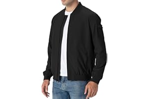 Rdruko Men's Bomber Baseball Jackets Autumn Spring Smart Casual Sports Military Jacket Lightweight Windbreaker Coats with Zip Pockets