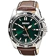 Seiko Herren-Uhr Kinetik Edelstahl mit Lederband
