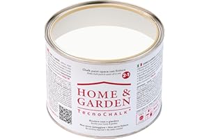 TecnoChalk® Home & Garden Nuova Chalk Paint Extra Forte - Non Richiede Finitura – Ricolora Senza Carteggiare Casa e Giardino - Vernice tutto-in-uno - Senza Solventi - Colore Bianco Gesso (500 ml)