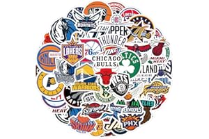 CANVERLENS Squadra di basket adesivi confezione da 60 pezzi | Adesivi per adulti, auto, laptop, bottiglie d'acqua, adesivi per adolescenti Simpatiche decalcomanie in vinile