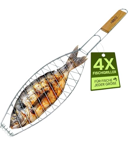 2-teiliges Grillkorb-Set Aus Edelstahl – Mit Seitlicher Öffnung, Abnehmbaren Griffen & Reinigungsbürste, Für Gemüse, Fleisch & Fisch