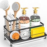 Cisily Lavabo Caddy Mutfak Evyesi D&uuml;zenleyici, Mutfak Lavabo i&ccedil;in S&uuml;nger Tutucu, &Ccedil;ıkarılabilir Damlama Tepsisi Tezgah Bulaşık