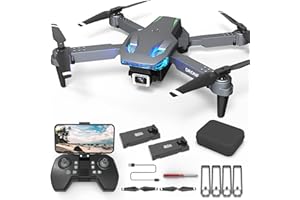 Wipkviey T28 Drones con Camara 1080P HD, Mini Dron para Niños y Adultos, Dron Cuadricóptero Plegable con Control Remoto, Juguete Eléctrico Multifuncional con Transmisión WiFi y 2 Baterías