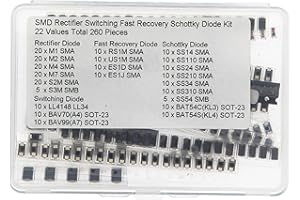 HUABAN 22 Wartości Total 260 Kawałki Dioda prostownicza SMD Fast + dioda regeneracyjna + dioda Schottky'ego + zestaw diod przełączających