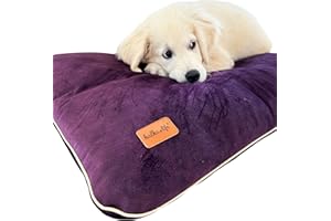 Halkalife Waterproof pillow for dogs and cats. Comfortable, easy to clean pet bed (S, Plum)