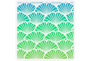 FINGERINSPIRE Stencil Foglie di Ginkgo 30x30cm Grande Stencil Quadrato per Pittura Stencil Scava Fuori Modelli di Disegno Lavabile Modelli di Foglie di Ginkgo A Livelli Stencil Da Parete e Pavimento