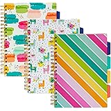 Pukka Pad, Carpe Diem 5-Project Double Spiral Bound Notebook 3-Pack with Repositionable Dividers - 200 Pages of 80GSM Paper w