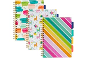 Pukka Pad, Carpe Diem 5-Project Double Spiral Bound Notebook 3-Pack with Repositionable Dividers - 200 Pages of 80GSM Paper with Perforated Edges – Color Wash, B5 10 X 7in
