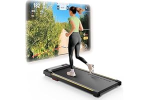 ‎UREVO UREVO Smart Walking Pad, Kompaktes Leises Laufband Schreibtisch, mit Sechs-Punkt-Stoßdämpfung, Workout-App mit Track Insights und MIIT-Modus, für Zuhause/Büro 2.5 PS