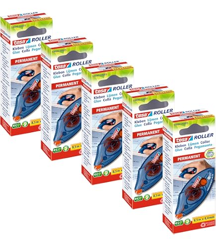 PLUS Japan Nachfüllpack Für Tintenroller ST: 8,4 Mm X 8 M, Permanente Klebekassette Mit Wabenstruktur