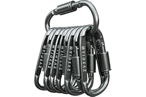 ‎MYIDEAZ MyIdeaz Karabiner Schraubkarabiner mit gefederter Verschluss, D Form Karabiner Set, 80mm große Karabinerhaken aus hochwertigem Premium Alu für Camping, Wandern