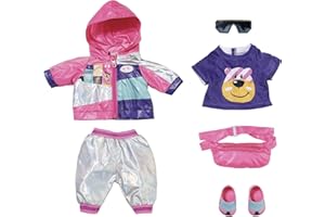 ZAPF CREATION Baby Born Deluxe Completino Bici per Bambole di 43Cm - per Mani Piccole, Il Gioco Creativo Promuove L'Empatia e Le Abilità Sociali, per Bambini Dai 3 Anni in Su - Include Giacca, Occhiali Ed Altro