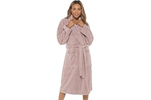 UNDERCOVER LINGERIE Undercover Ladies Terry Towelling 100% Cotton Shawl Collar or Hooded Wrap Tie Waist Dressing Gown Drying Bathrobe