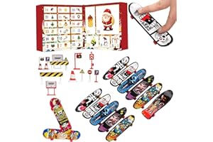 CAMPSIE Finger Skateboard Advent Calendar, Calendario De Adviento Finger Skateboard, Finger Skateboard para Niños, Finger Toy Set,decompressions Toy Set, Juguete Y Accesorios Creativos