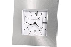 Howard Miller Kendal Tischuhr 645-749 - Silber Square Aluminium Home Decor mit Quarzuhrwerk