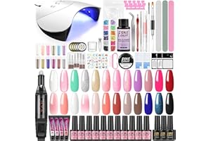 PEACECOLOR Kit Ricostruzione Unghie con Unghia Fresa 20 Colori Smalti Semipermanenti e 4pz Poly Unghia Gel Estensione con Base Top Coat Matte Gel con gli Strumenti per Unghie Builder