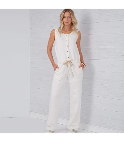McCall's Vogue Pattern V9258-B50 - Misses' Sleeveless Tops With Pull-On Pants Sewing Pattern, Sizes 8-16