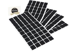 Adsamm® / 250 x Patins en Feutre/Noirs / 20x20 mm/carré/épaisseur 3,5 mm/Patins glisseurs Auto-adhésifs de qualité optimale