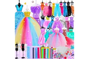 GOLMUD 1000+ Fashion Designer Kit for Girls, Sewing Kit with 4 Mannequins, DIY Art & Craft Activity for Kids, Girl Toys for Age 3 4 5 6 7 8 9 10 11 12+ Year Old Gifts