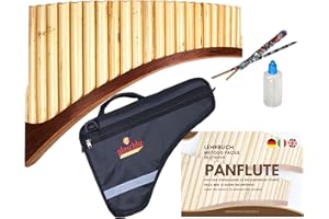 PLASCHKE INSTRUMENTS Flûte de Pan Plaschke Premium avec sabot, set avec sacoche, livret d'instructions et kit d'entretien, 22 tubes-Do