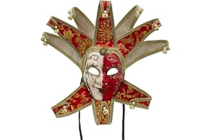 CARNAVALIFE Máscara Veneciana del Bufón de Modelo Vintage para Carnaval Halloween Navidad Cosplay Fiesta Bola de Fantasía